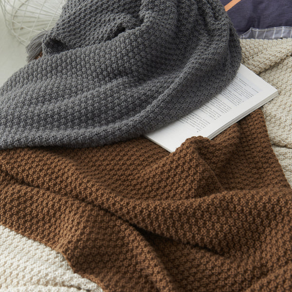 Tassel Knitted solid colour minimalist throw Blanket