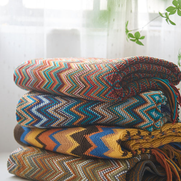 Knitted Blanket Bohemian Sofa Blanket