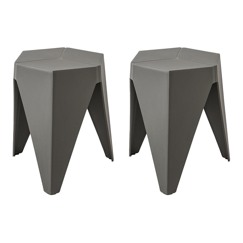 Artiss 2x Bar Stools Puzzle Plastic Foot Stool Grey