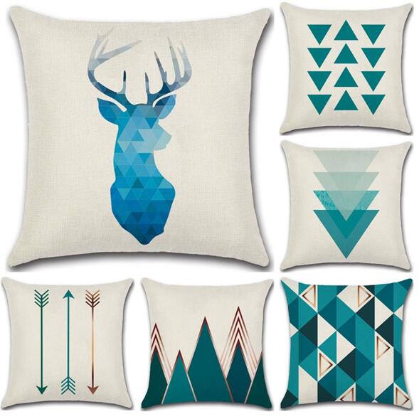 Abstract and geometric pattern cushion cover decorative pillows Deer Head Square decorative prints