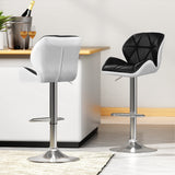 Artiss 4x Bar Stools Gas Lift Padded Leather Black & White