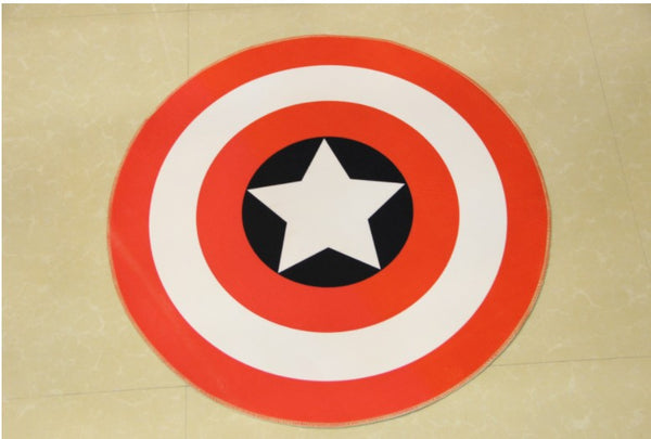 Captain America Style rug, Red White Circle Star for kids room, play room