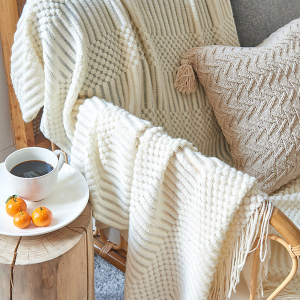 INS Simple Solid Colour throw Blanket Sofa Thick Winter Style