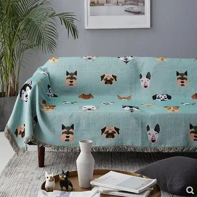 Cute Dog Print knitted Throw Blanket