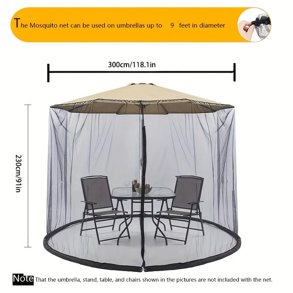 Outdoor Sunshade And Mosquito Net, (Table and Chairs Not Included)