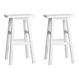 Artiss Bar Stools Kitchen Counter Stools Wooden Chairs White x2