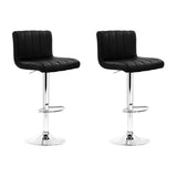 Artiss 2x Bar Stools Gas Lift Leather Chairs Black