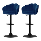 Artiss 2x Bar Stools Gas Lift Velvet Blue