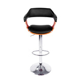 Artiss Bar Stools Gas Lift Leather w/Armrest Black