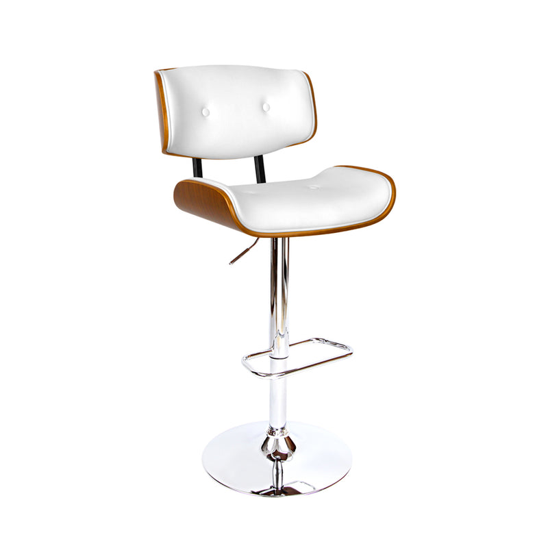 Artiss Bar Stools Gas Lift Leather White