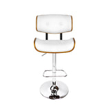 Artiss Bar Stools Gas Lift Leather White