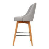 Artiss 2x Bar Stools Swivel Seat Wooden Grey