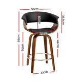 Artiss Bar Stools Swivel PU Seat Wooden