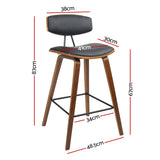 Artiss 4x Bar Stools Leather Padded w/Backrest