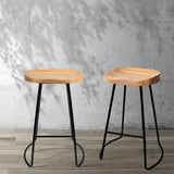 66cm Premium Vintage-Style Elm Wood Barstools (Set of 4)