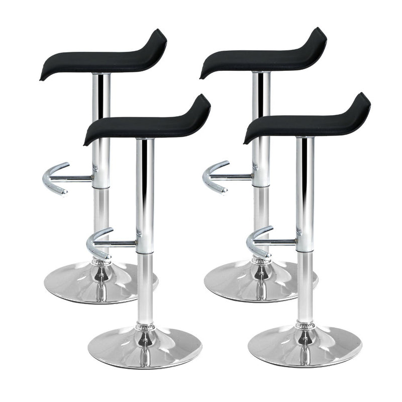 Artiss 4x Bar Stools Adjustable Gas Lift Chairs Black