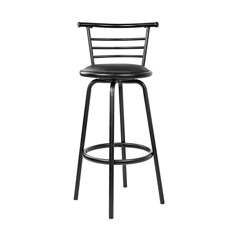 Artiss 2x Bar Stools Swivel Leather Padded Metal