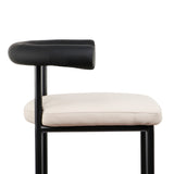 Sarantino Cedric Bar Stool W/ High-density Foam Upholstered In PU Leather Sturdy Iron Frame In Black And Beige