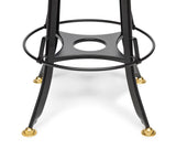 Industrial Wooden Height Adjustable Swivel Bar Stool - Gold Black